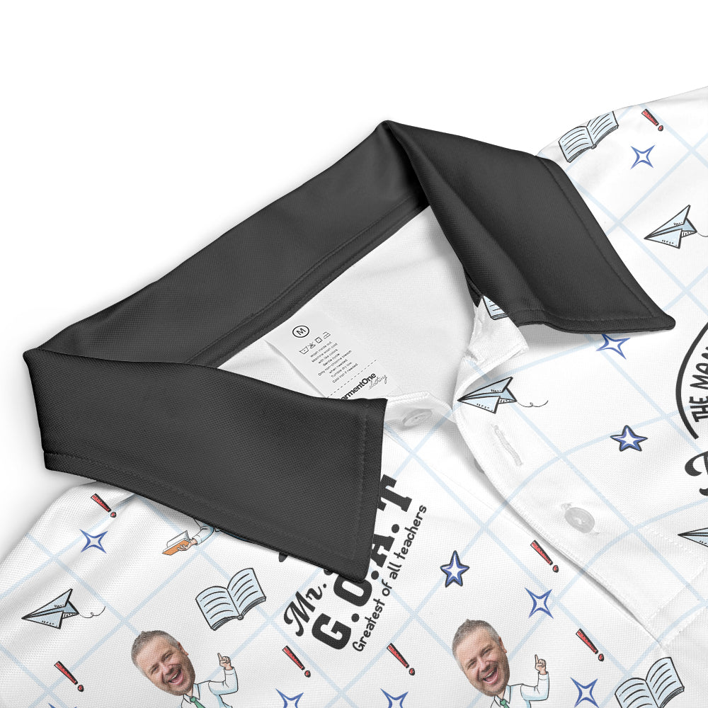 Male Teacher Custom Gift Greatest Of All Teachers - Personalized Photo Polo Shirt
