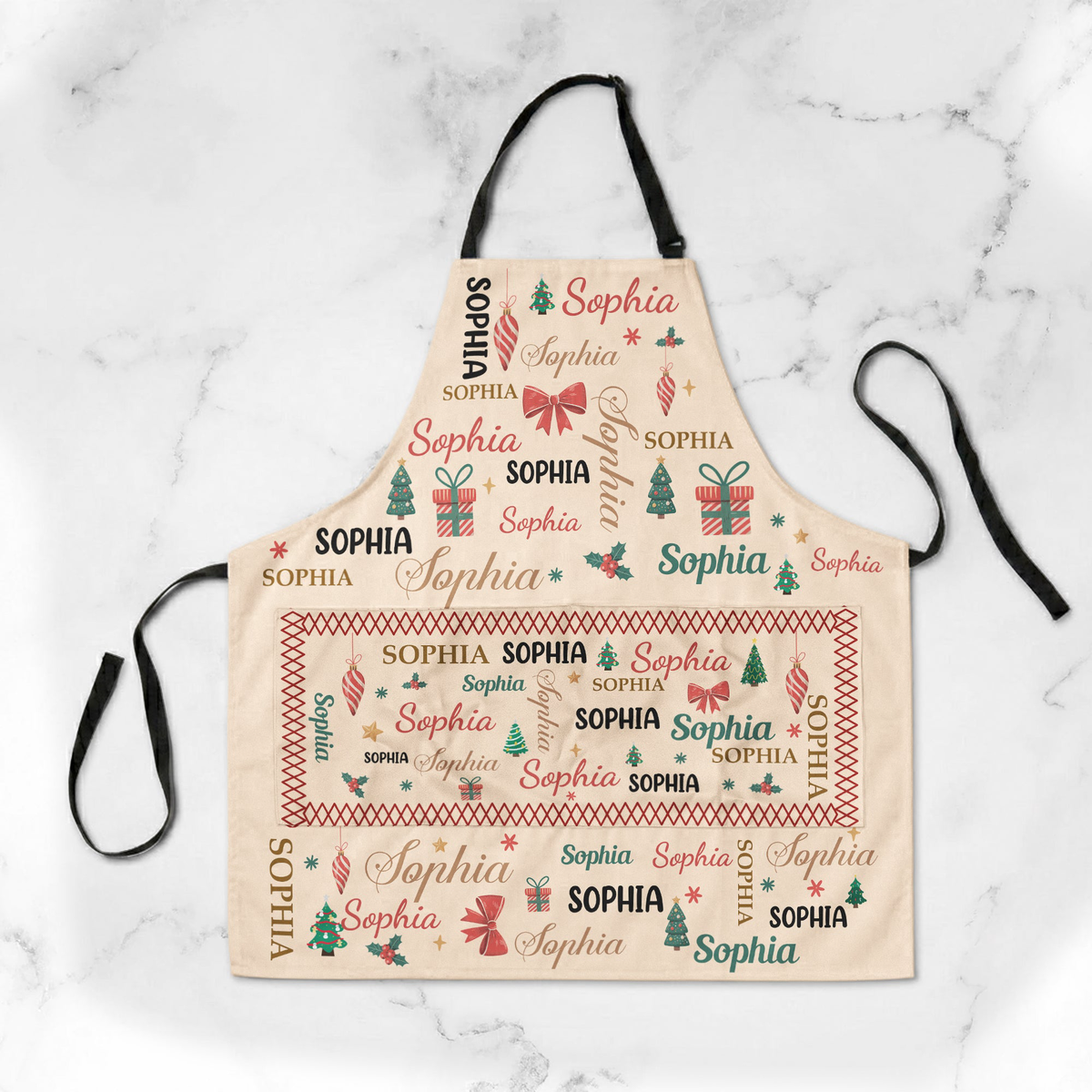 Matching Family Christmas Apron For Adults, Kids - Baking Xmas - Personalized Apron