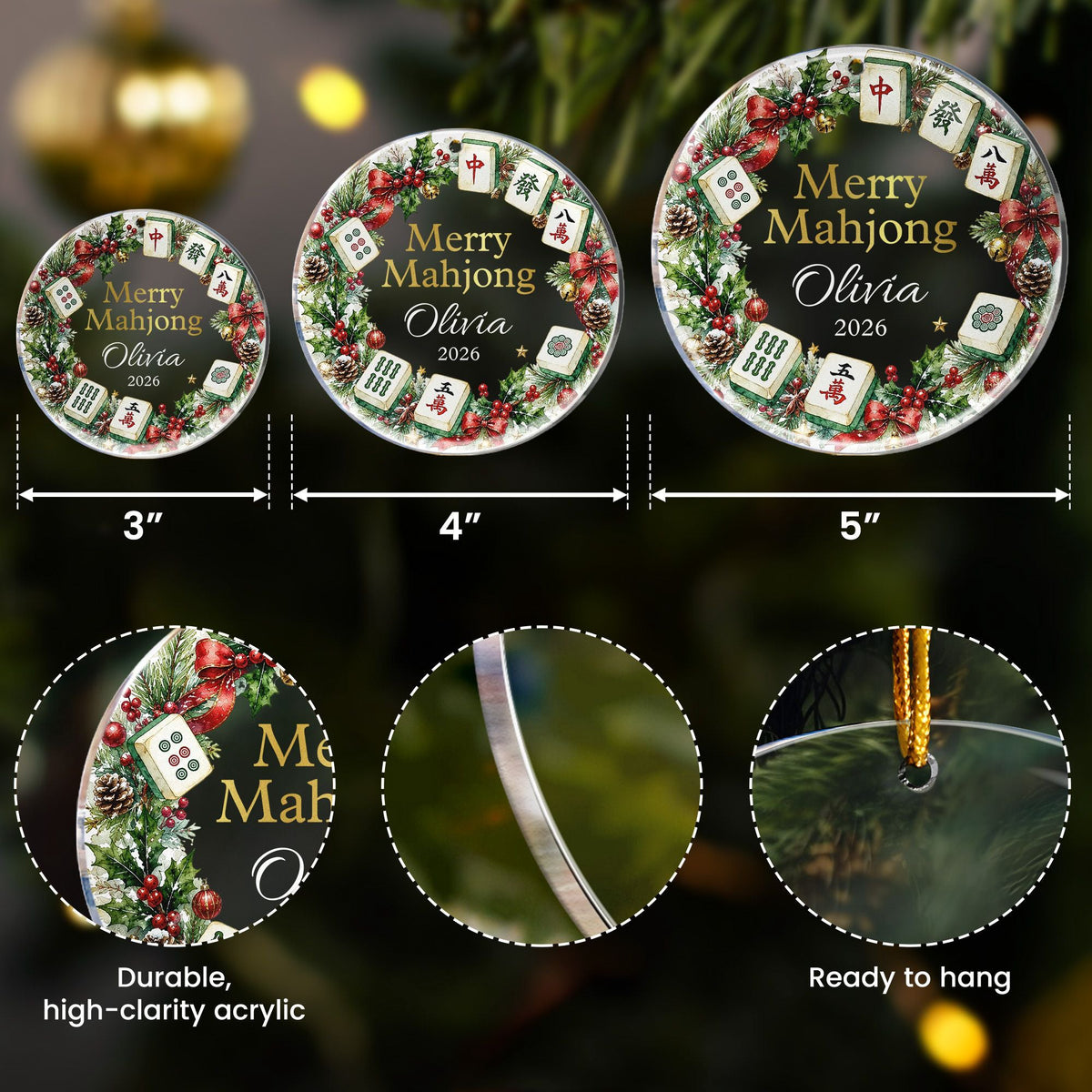 Merry Mahjong Gift For Mahjong Girls, Mahjong Lovers - Personalized Ornament