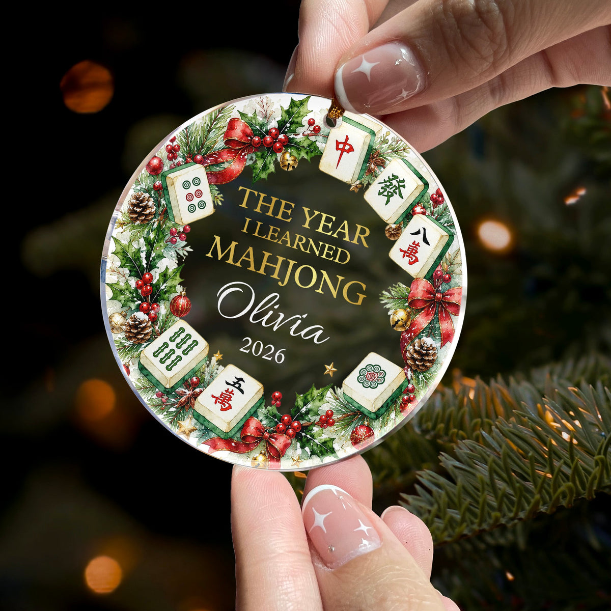 Merry Mahjong Gift For Mahjong Girls, Mahjong Lovers - Personalized Ornament