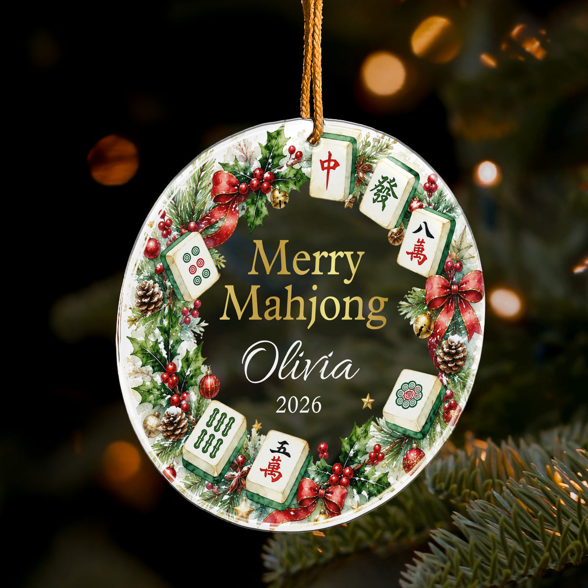 Merry Mahjong Gift For Mahjong Girls, Mahjong Lovers - Personalized Ornament