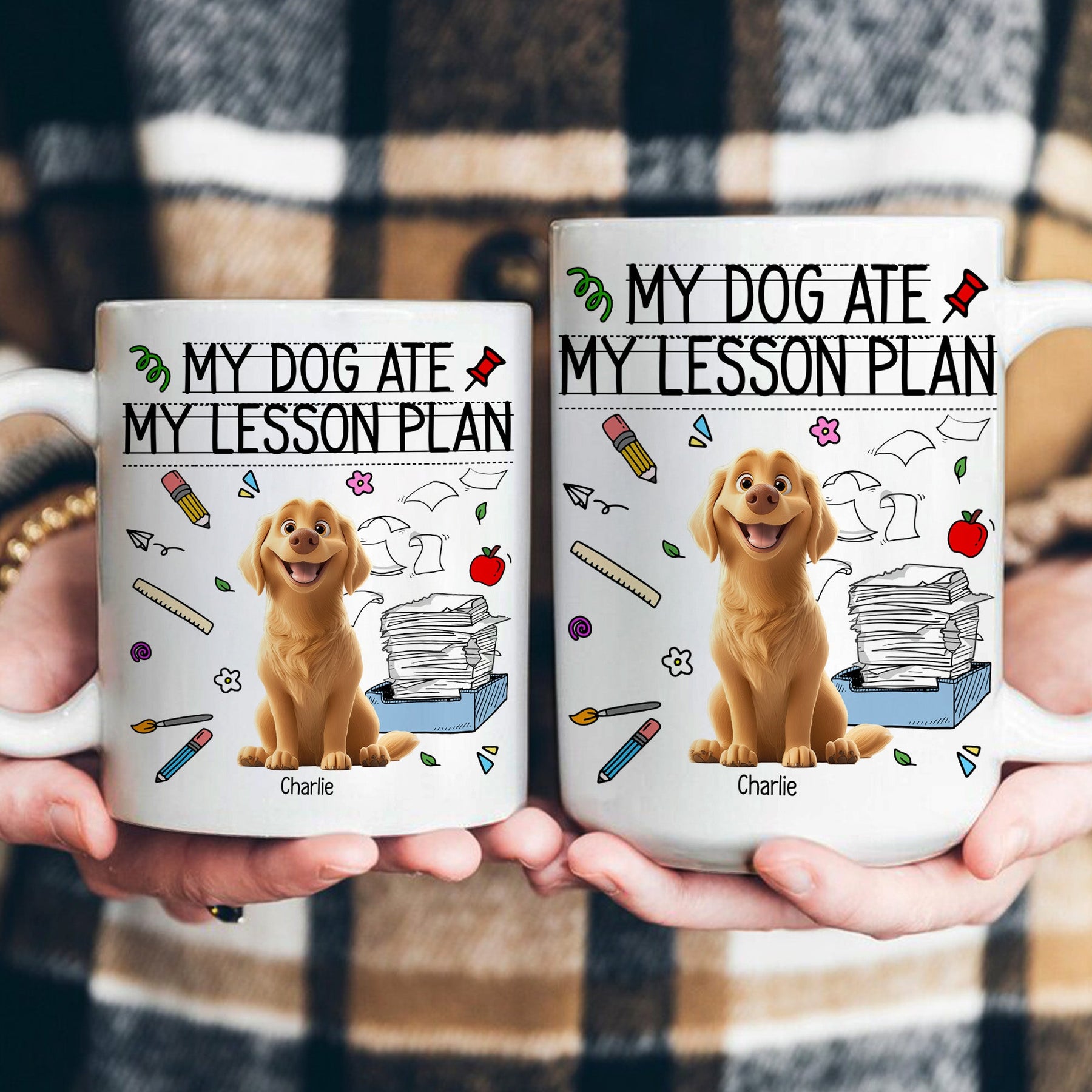 My Dog Ate My Lesson Plan Funny Gift For Teacher Back To School - Personalized Mug