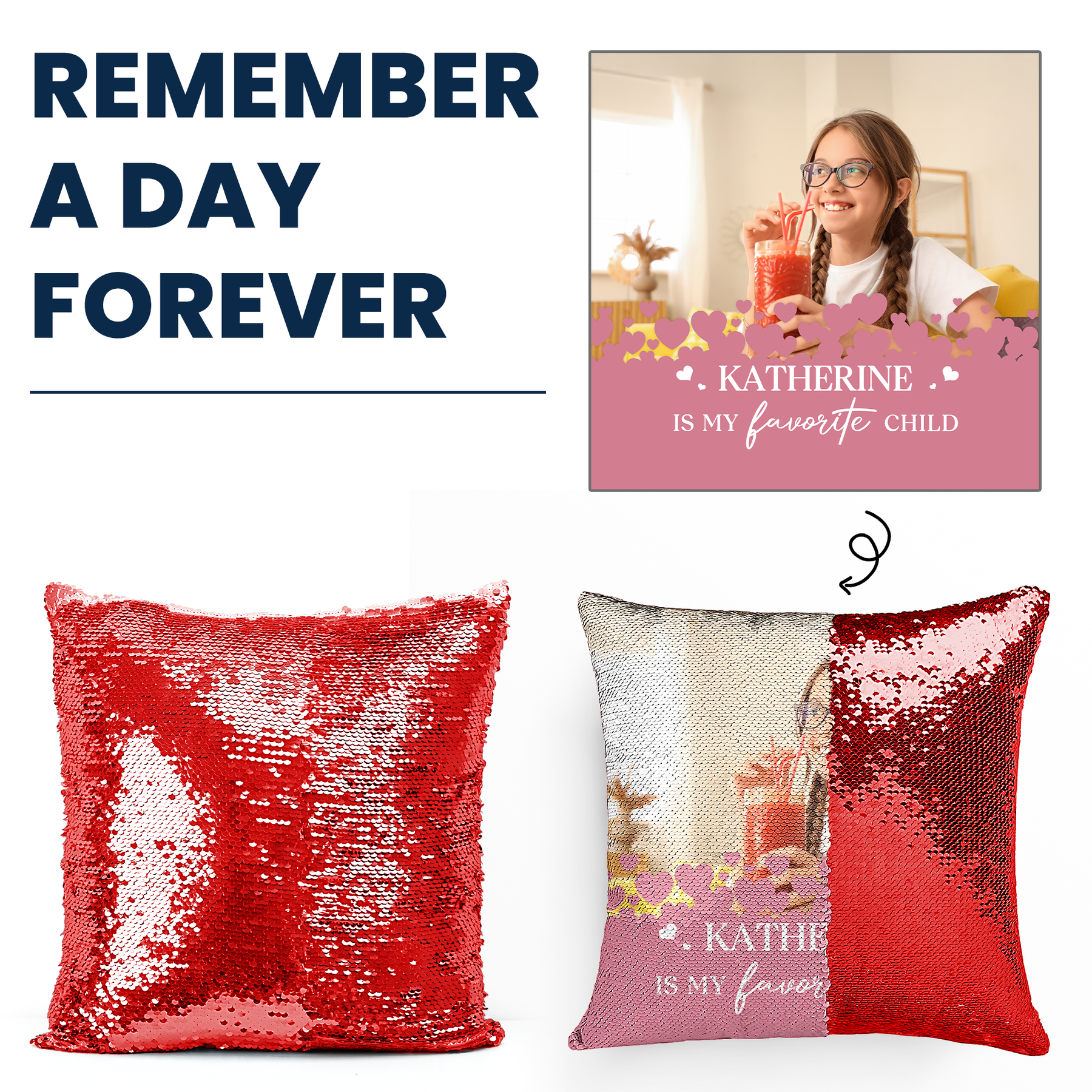 My Favorite Child - Custom Photo Sequin Pillow