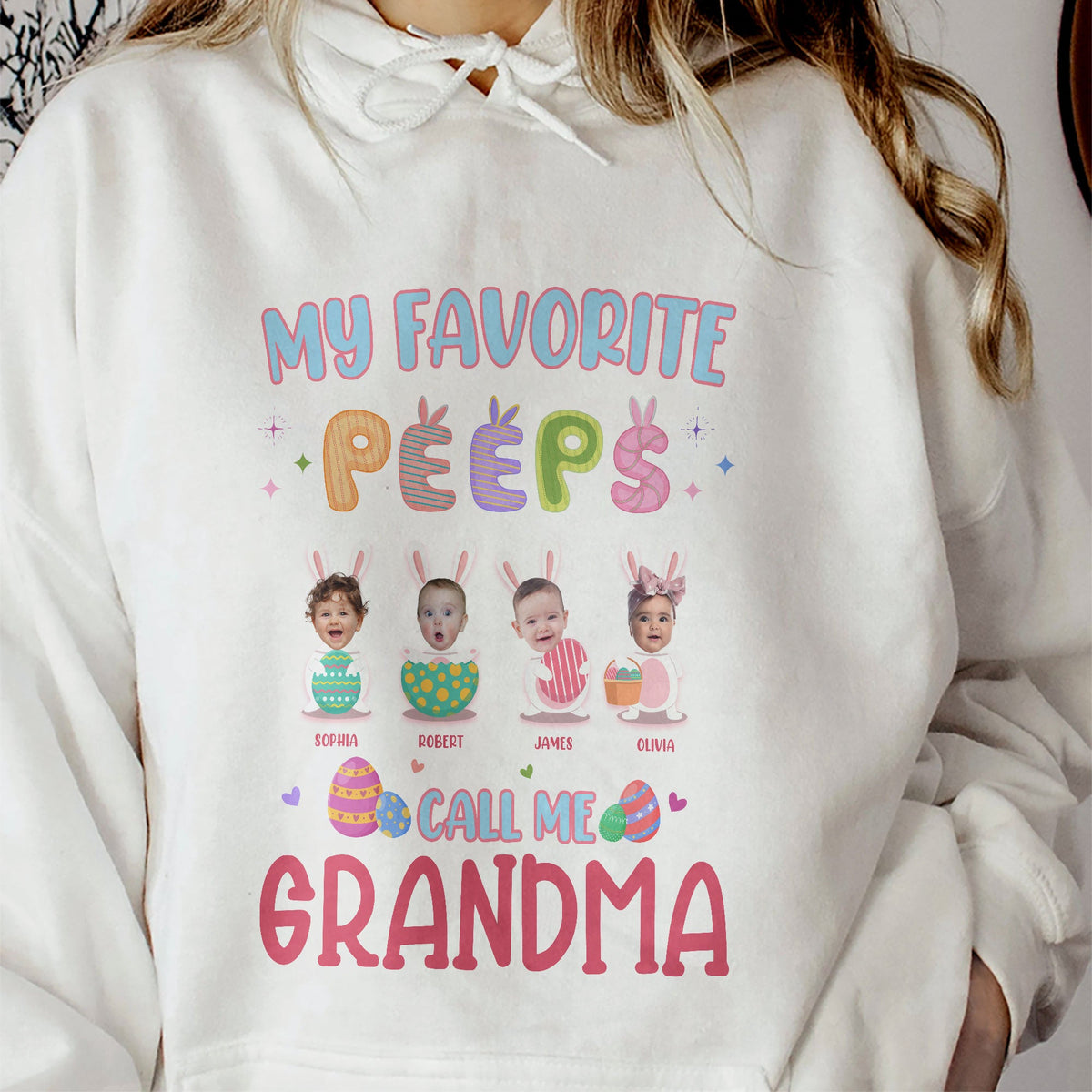 My Favorite Peeps Call Me Grandma - Personalized Photo Shirt