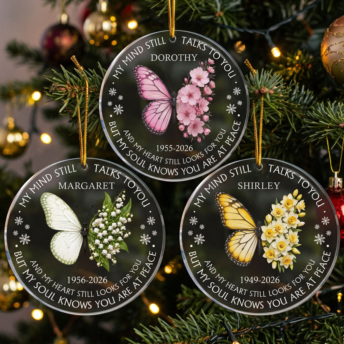 My_Mind_Still_Talks_To_You_Custom_Name_Birth_Flower_Butterfly_Personalized_Ornament_1