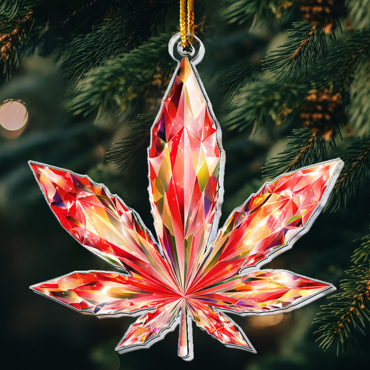 Prism Vivid Magic Leaf 2D Flat - Acrylic Ornament