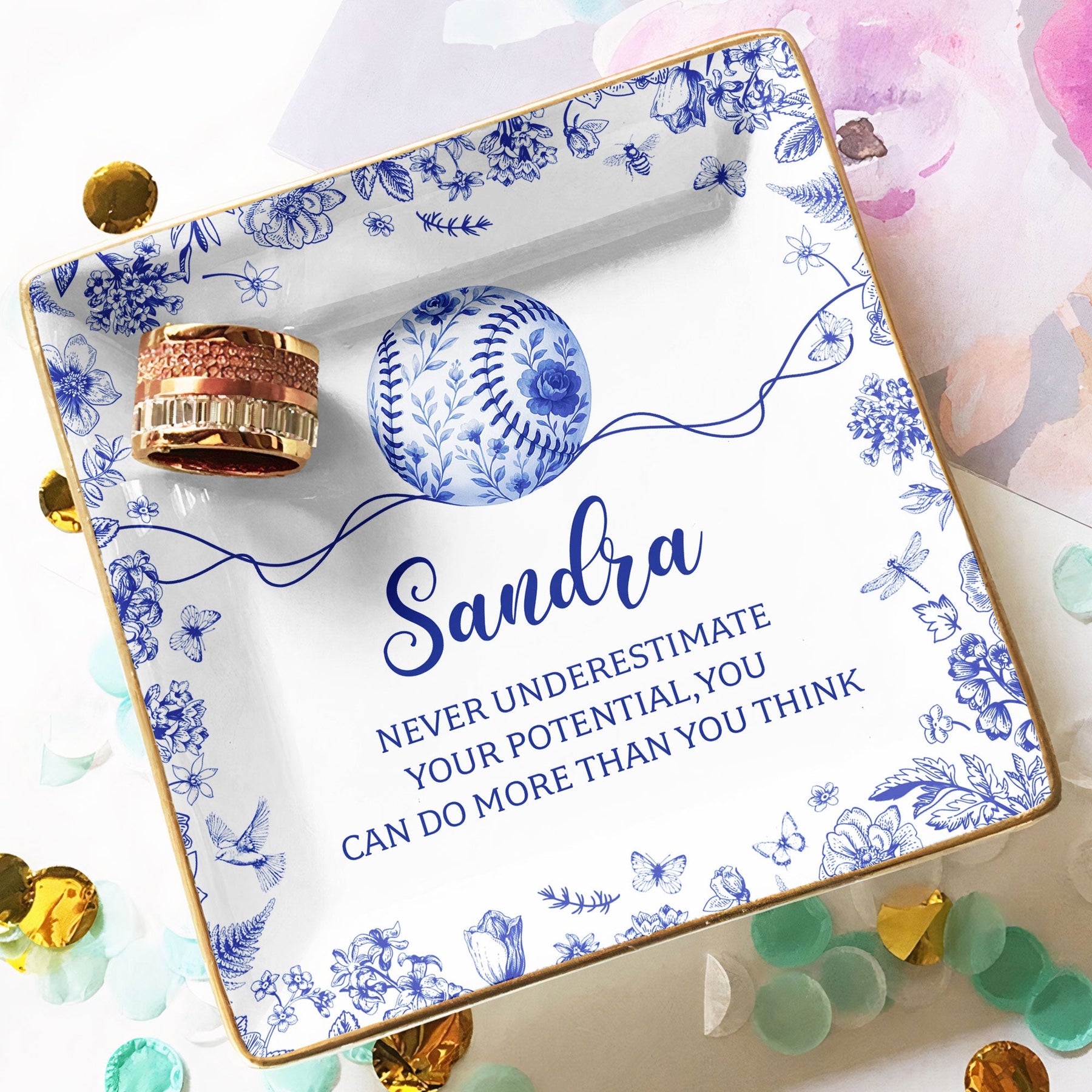 Never Underestimate Your Potential - Personalized Jewelry Dish