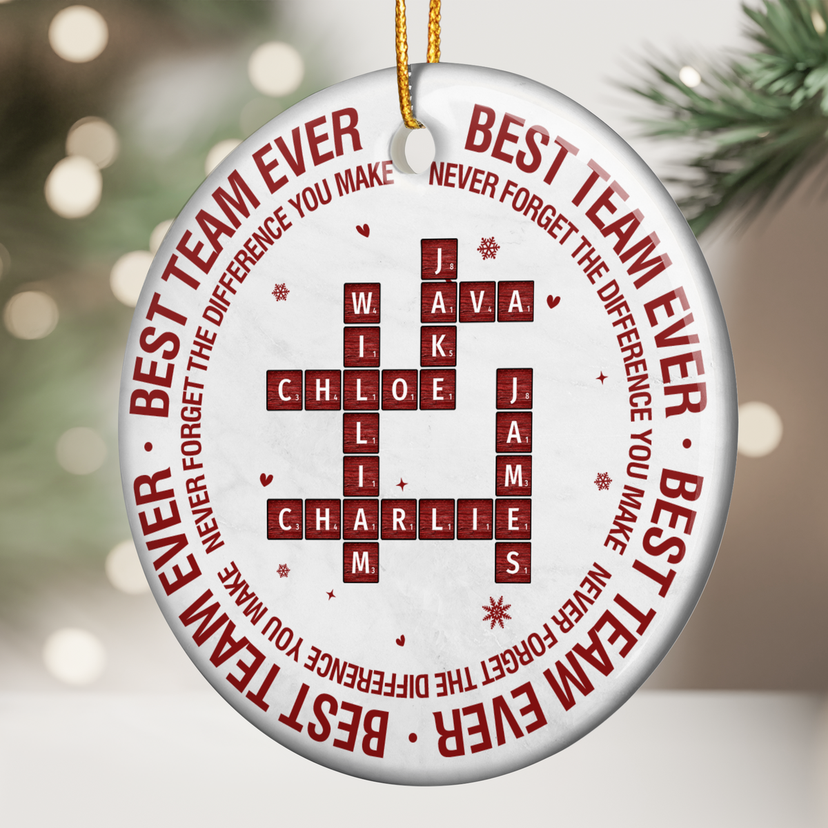 New Version Best Team Ever Never Forget the Difference You Make - Personalized Ornament