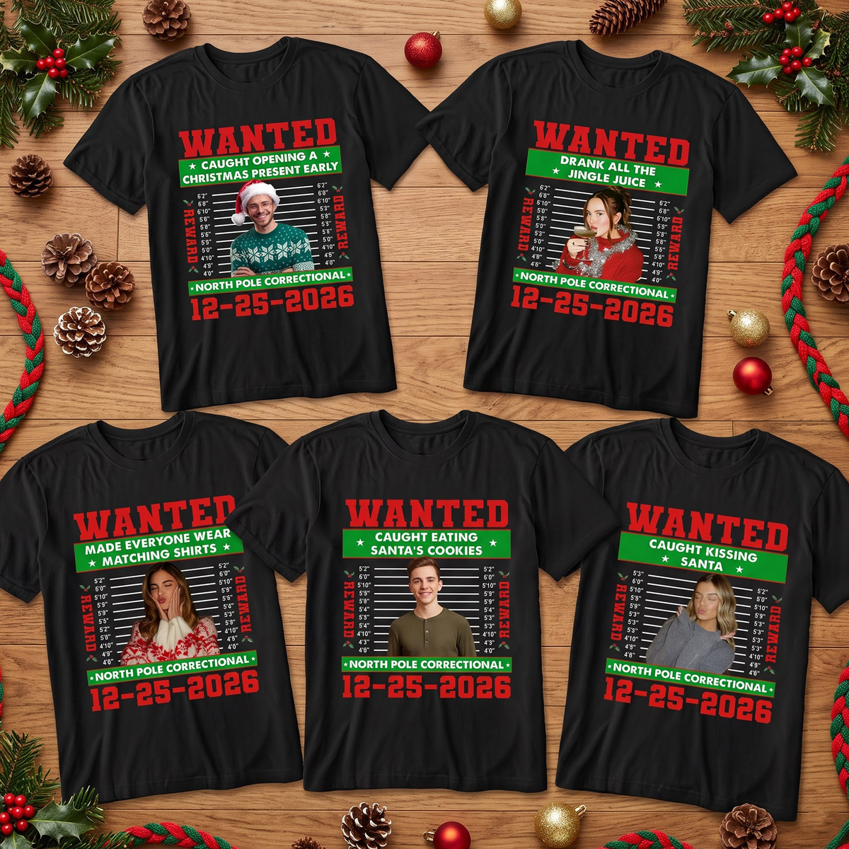 North Pole Correctional Family Matching - Personalized Shirt