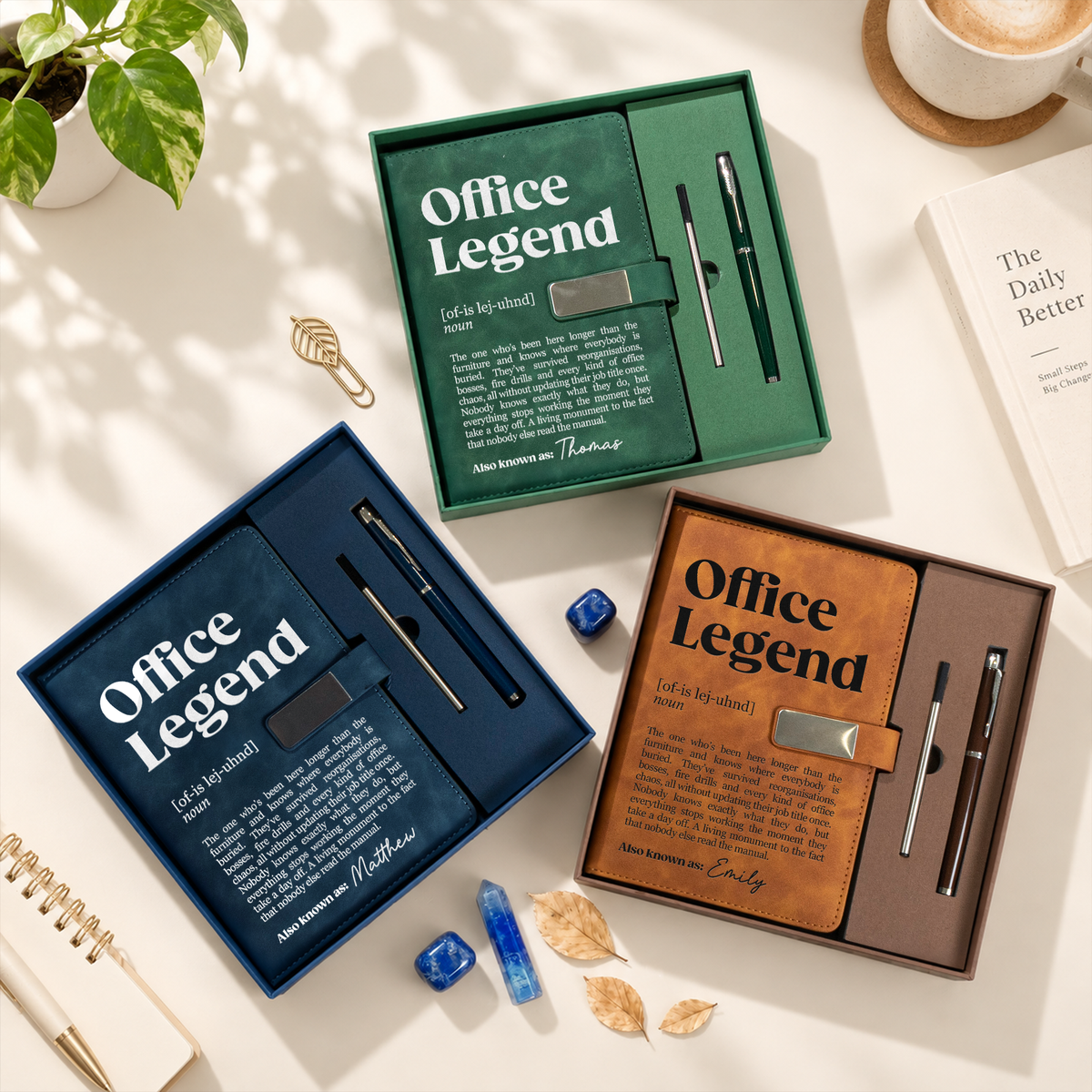 Office Legend Retirement Gifts For Coworkers Friends Bosses - Personalized Notebook Set