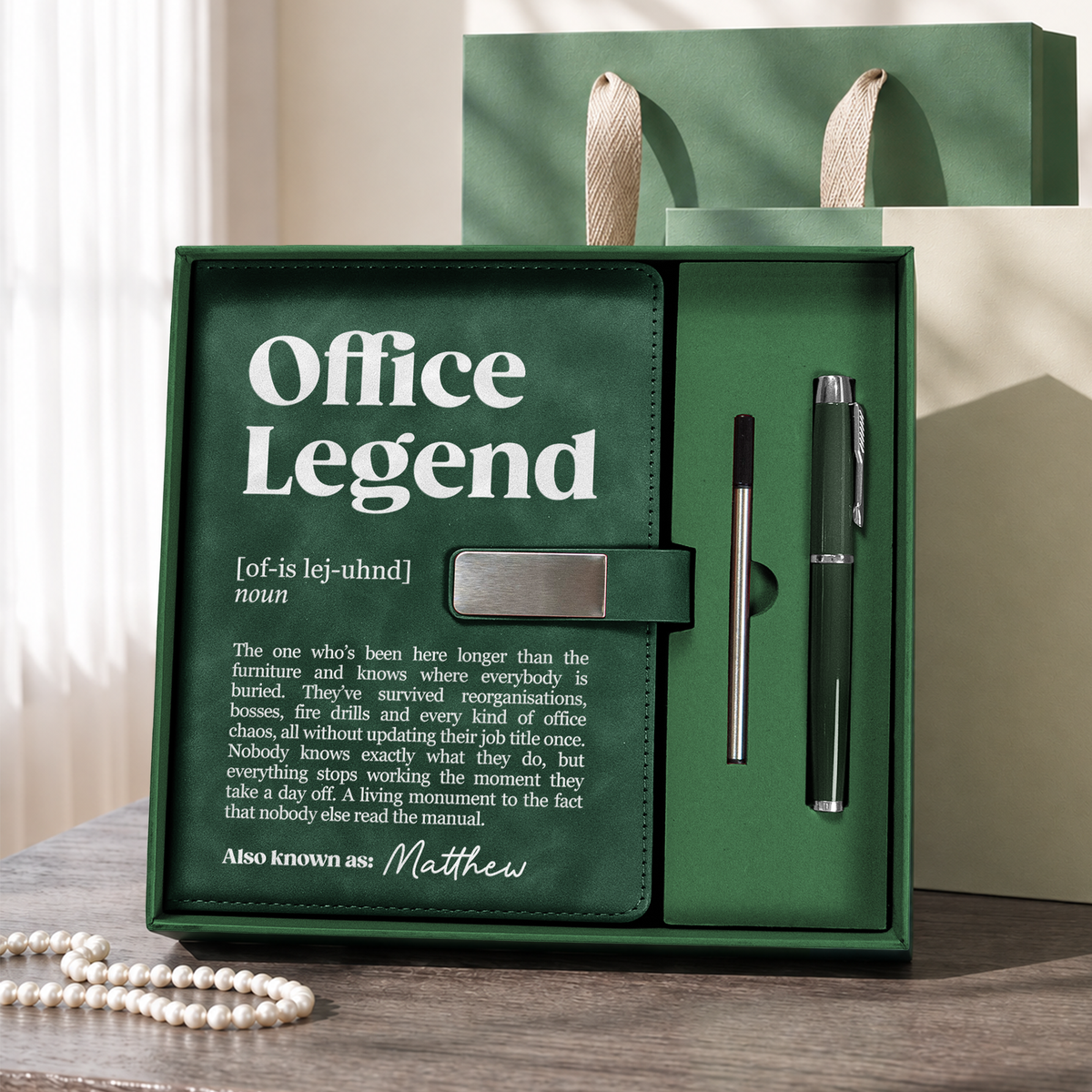 Office Legend Retirement Gifts For Coworkers Friends Bosses - Personalized Notebook Set