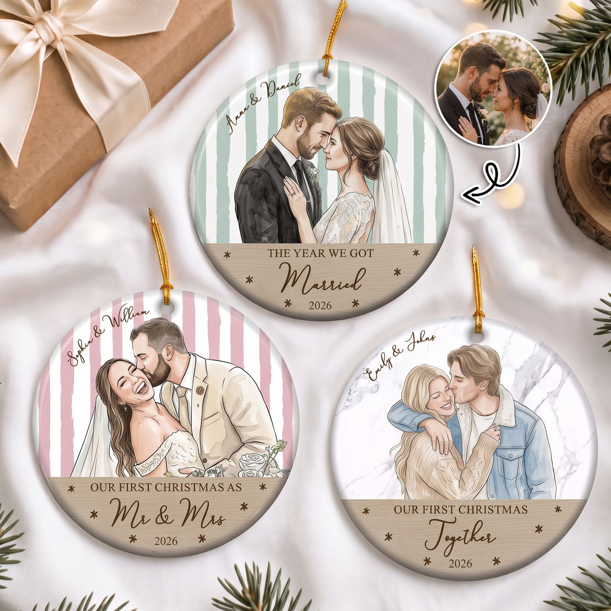 Our_First_Christmas_As_Mr_Mrs_Custom_Newlywed_Couple_Photo_Personalized_Ornament-1