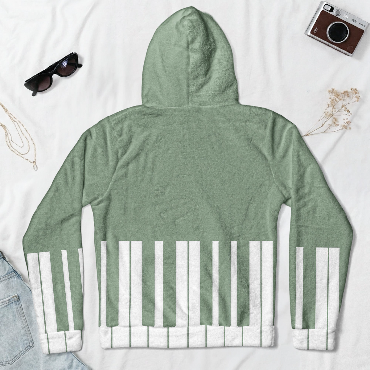 Piano, Keyboard Music Custom Name, Gift For Musician, Pianist, Composers - Personalized Hoodie