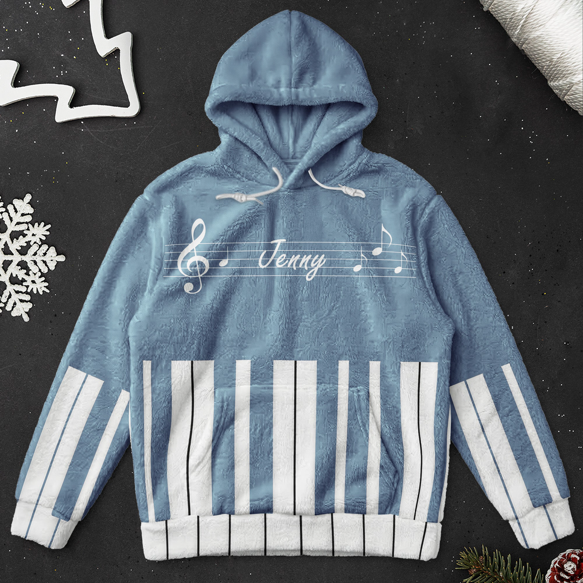 Piano, Keyboard Music Custom Name, Gift For Musician, Pianist, Composers - Personalized Hoodie
