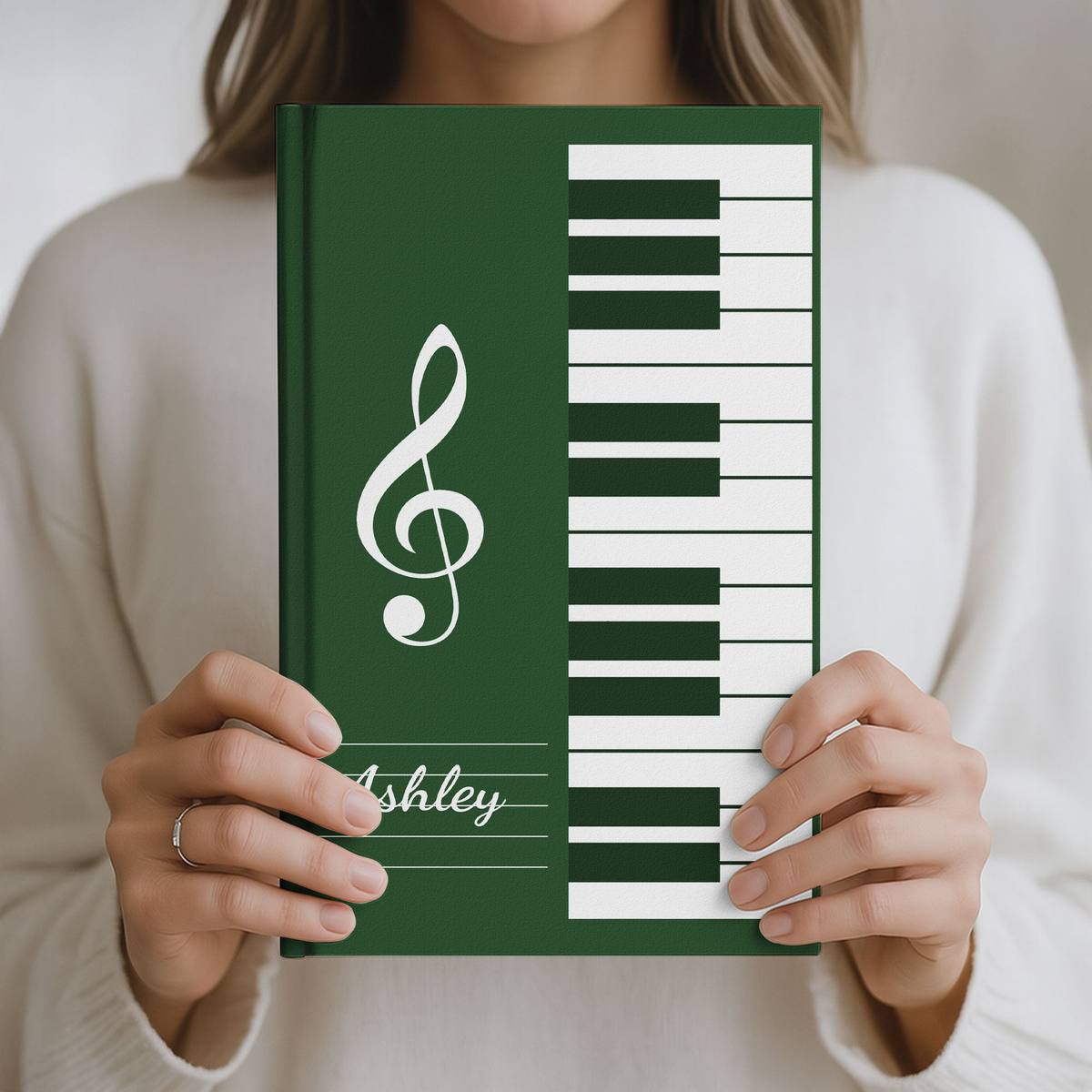 Piano, Keyboard Music Custom Name, Gift For Musician, Pianist, Composers - Personalized Journal
