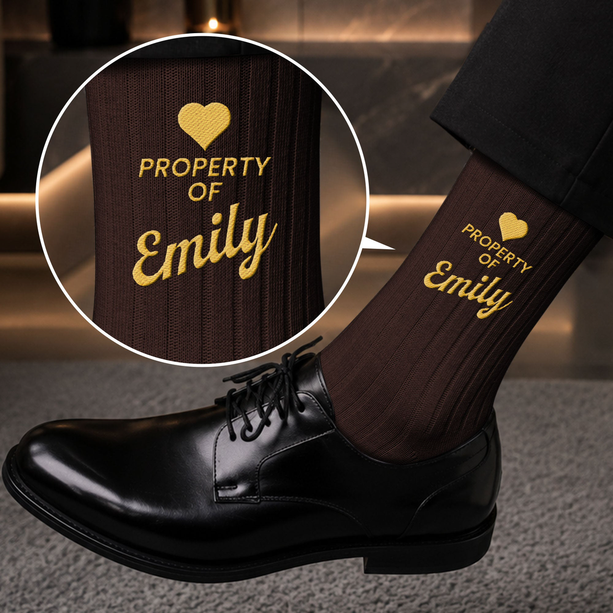 Property Of Wife, Girlfriend Anniversary Valentine's Day Gifts For Husband, BF - Personalized Socks