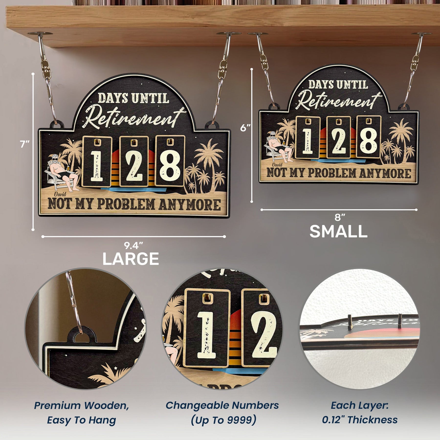 Retirement Not My Problem Anymore - Personalized Countdown Tracker