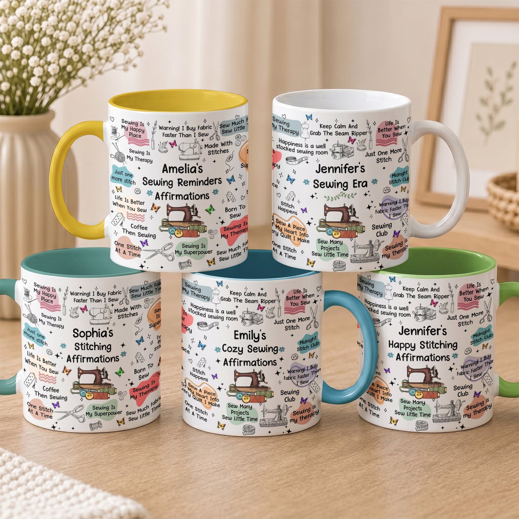 Sewing Mug Affirmation - Gift For Sewing Lover Sewing Club - Personalized Mug