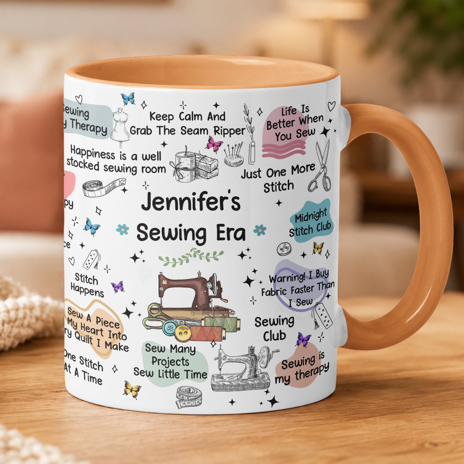 Sewing Mug Affirmation - Gift For Sewing Lover Sewing Club - Personalized Mug