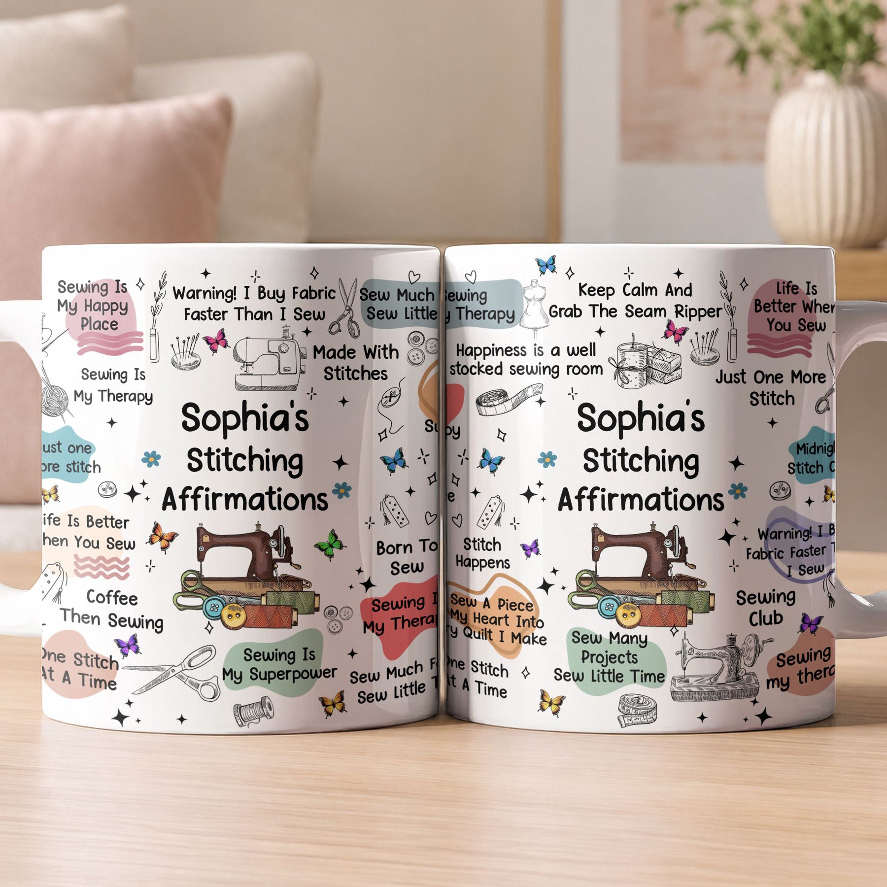 Sewing Mug Affirmation - Gift For Sewing Lover Sewing Club - Personalized Mug