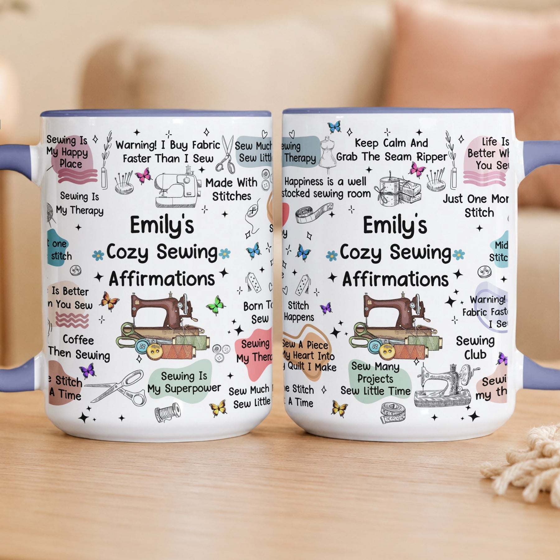Sewing Mug Affirmation - Gift For Sewing Lover Sewing Club - Personalized Mug