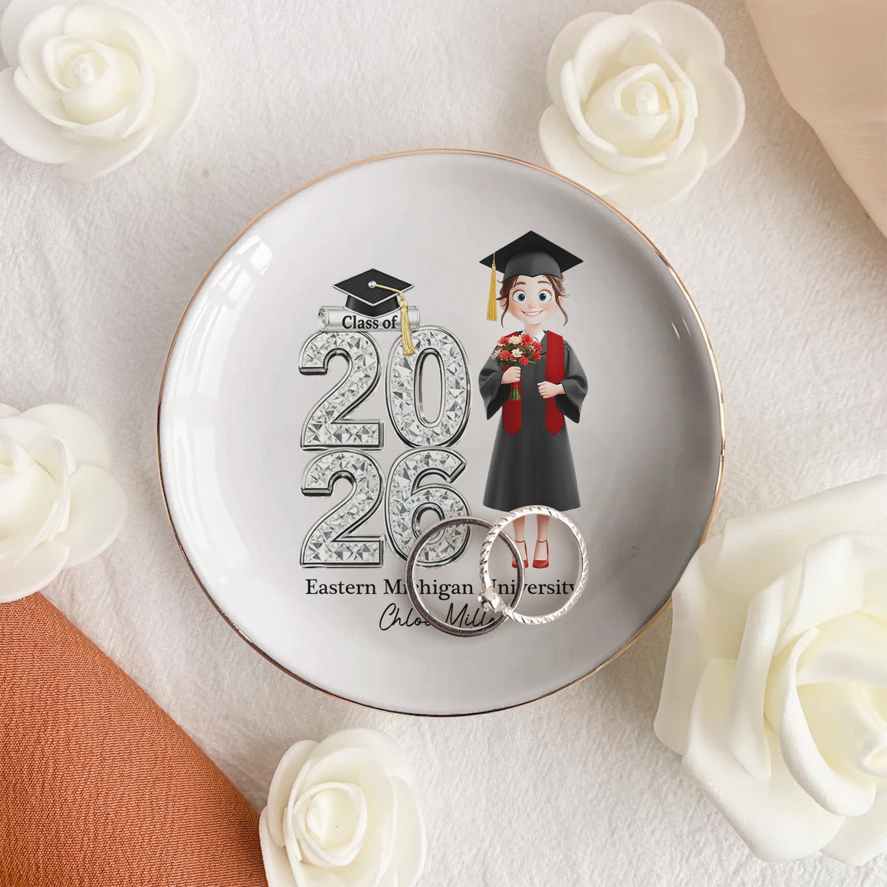 Shiny Effect Class Of 2026 2026 Senior - Personalized Jewelry Dish