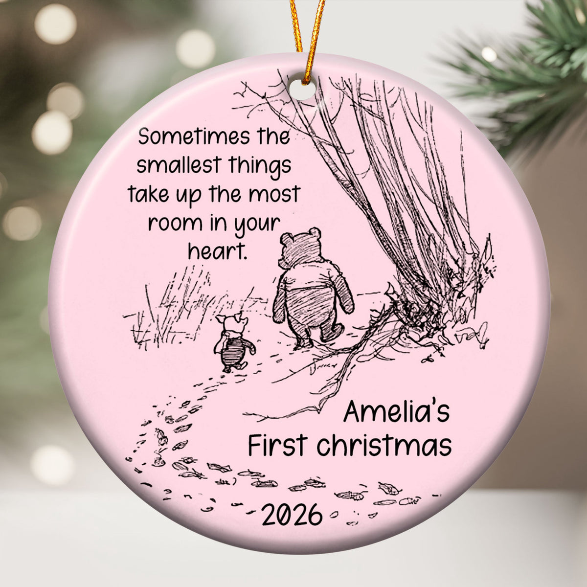 Smallest Things Baby First Christmas Keepsake - Personalized Ornament