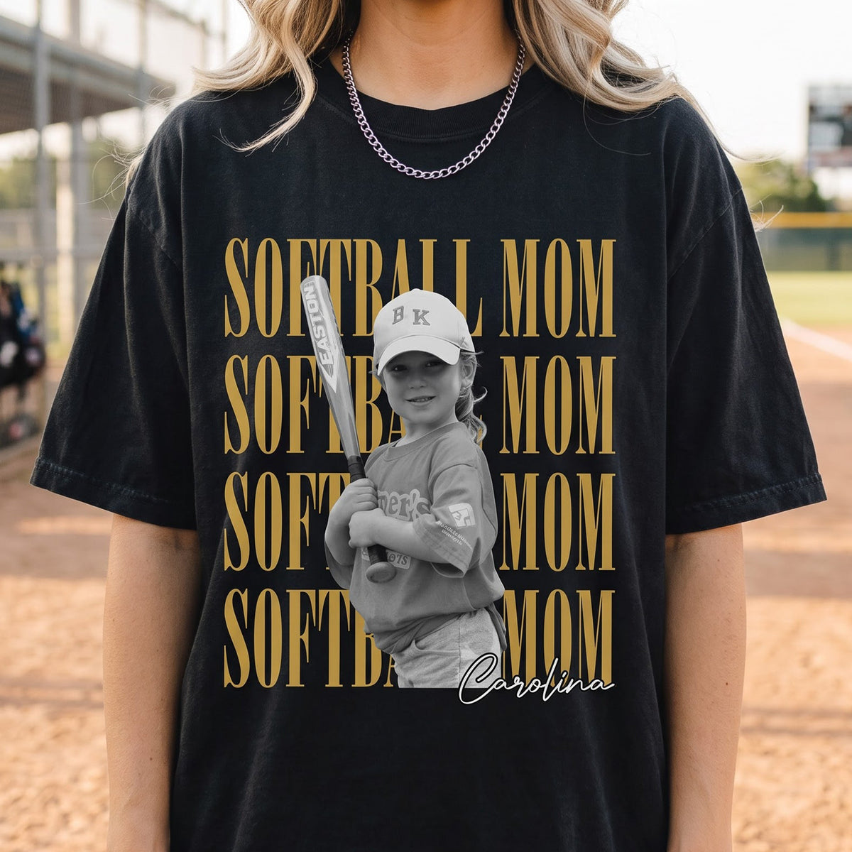 Softball Mom Custom Photo - Personalized Shirt