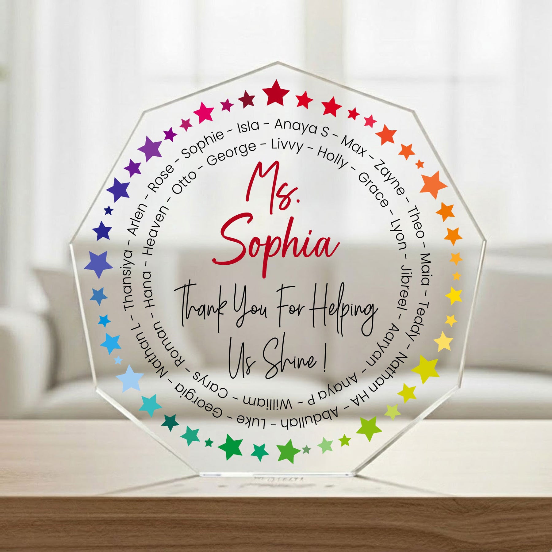 Teacher Appreciation Thank You - Personalized Acrylic Plaque