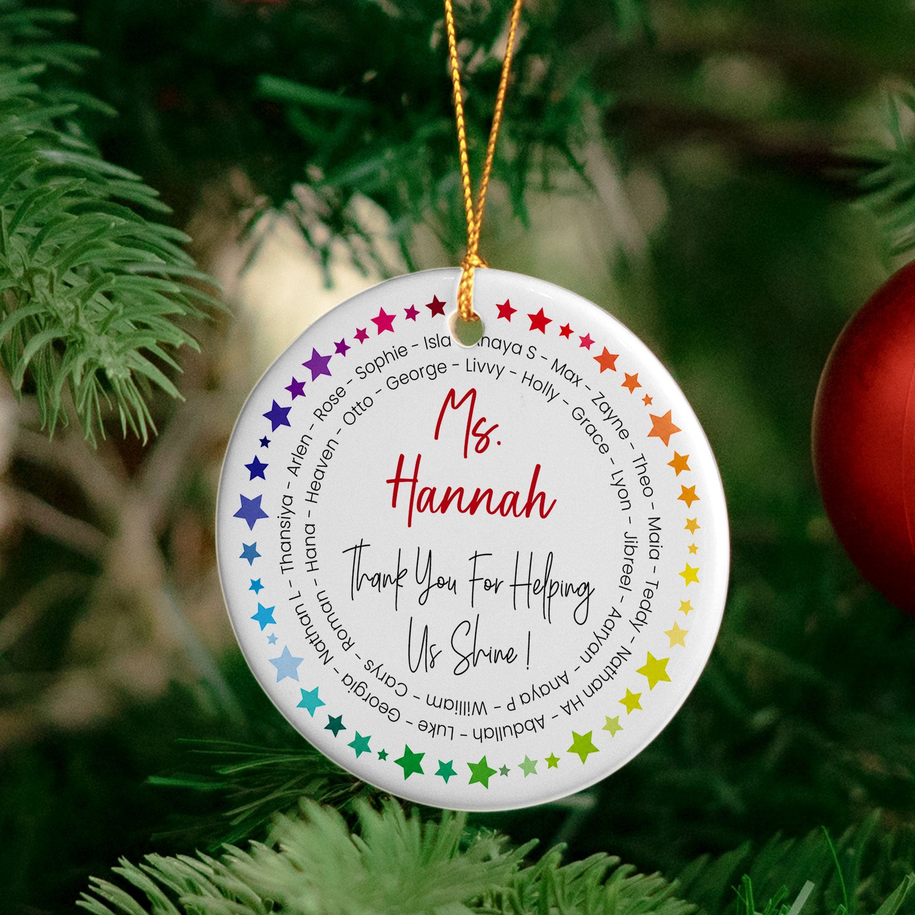 Teacher Appreciation Thank You - Personalized Ornament