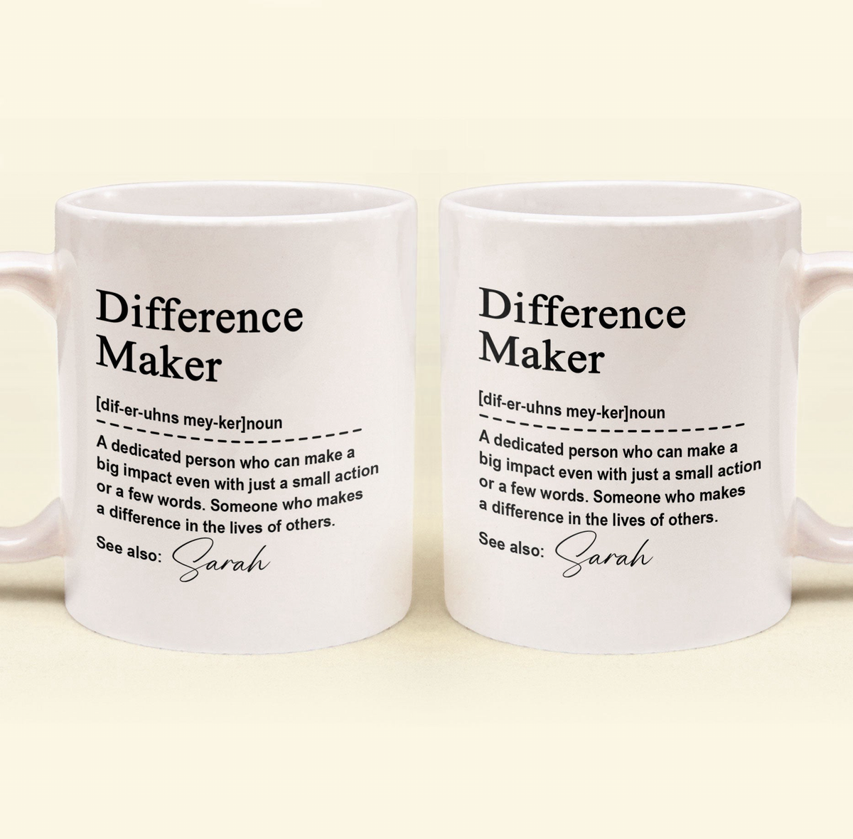 Corporate Gifts Thank You Mug - Difference Maker - Mentor Appreciation For Coworkers, Family, Leader, Boss - Personalized Mug