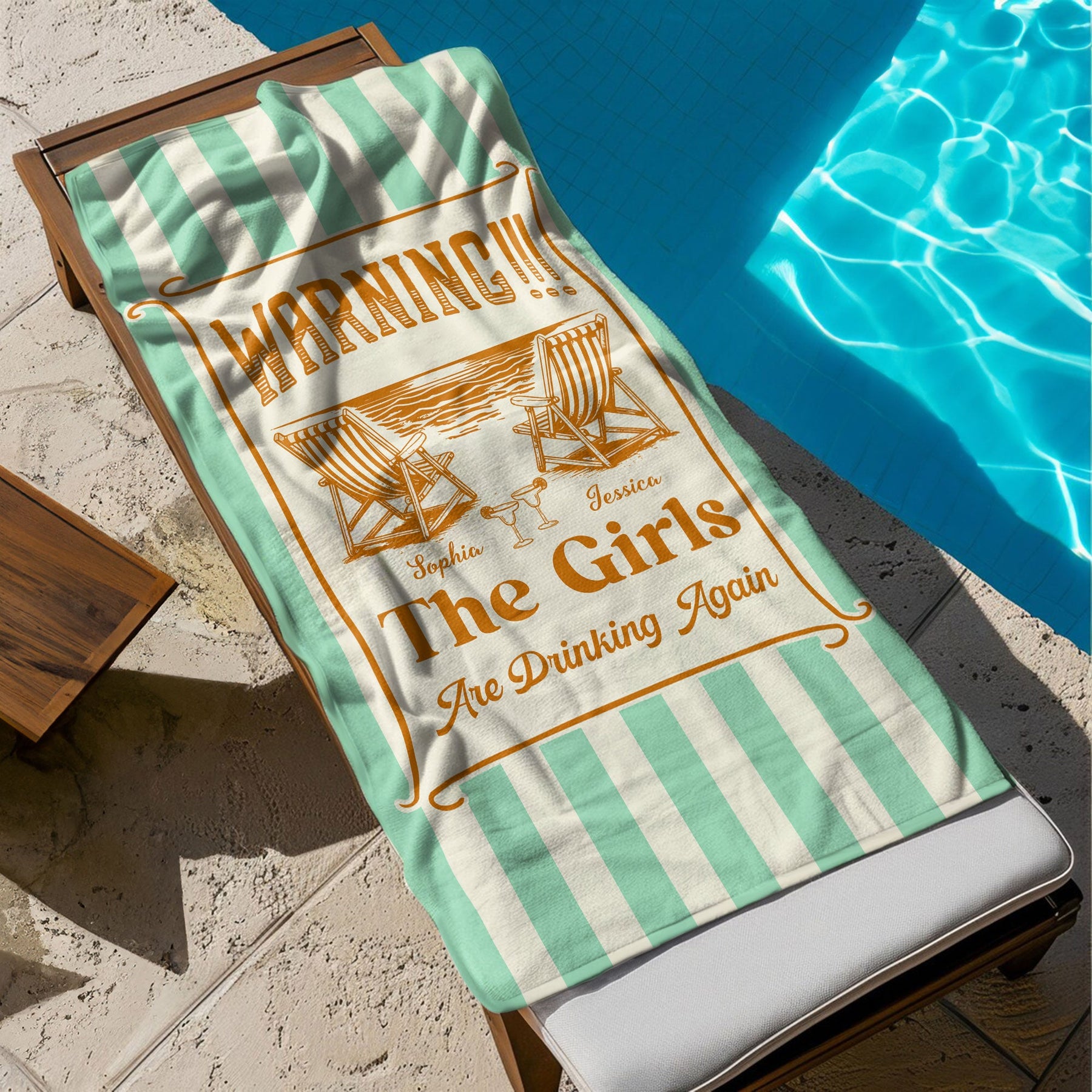 The Girls Are Drinking Again - Personalized Quick-Dry Beach Towel