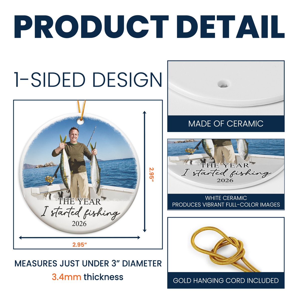 The Year With My Fishing Memories - Personalized Ornament