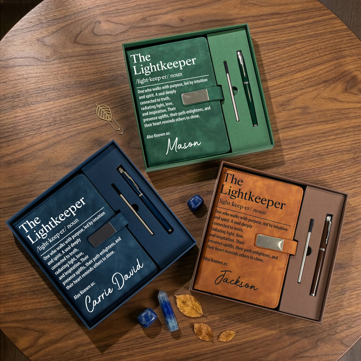 The Lightkeeper Custom Name Gift For Boss Mentor Coworker - Personalized Notebook Set