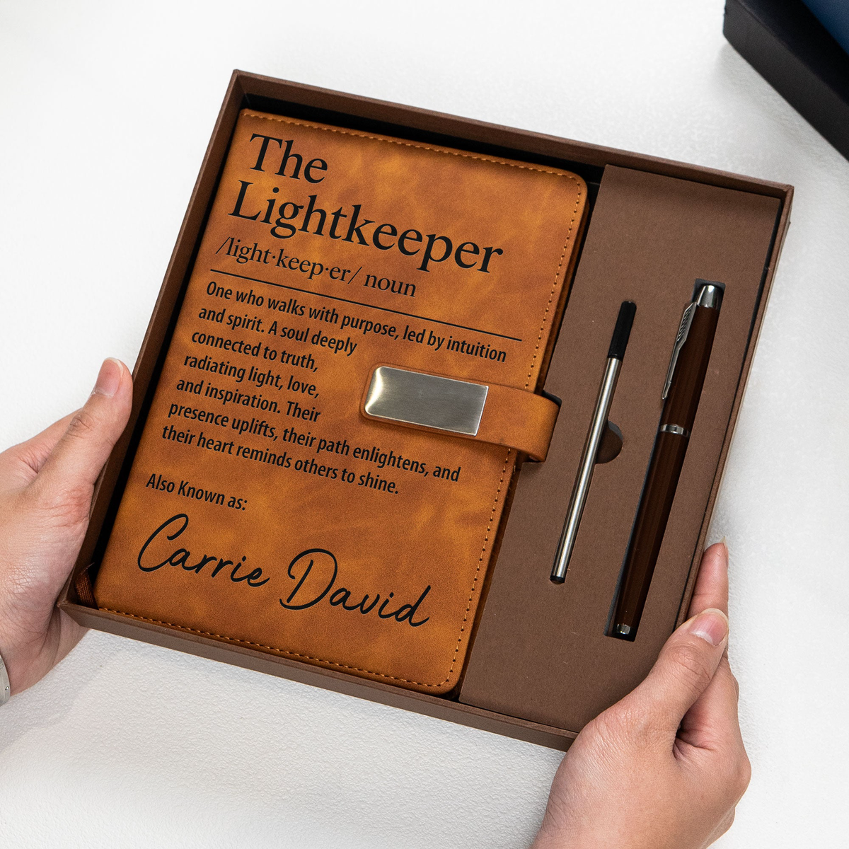 The Lightkeeper Custom Name Gift For Boss Mentor Coworker - Personalized Notebook Set