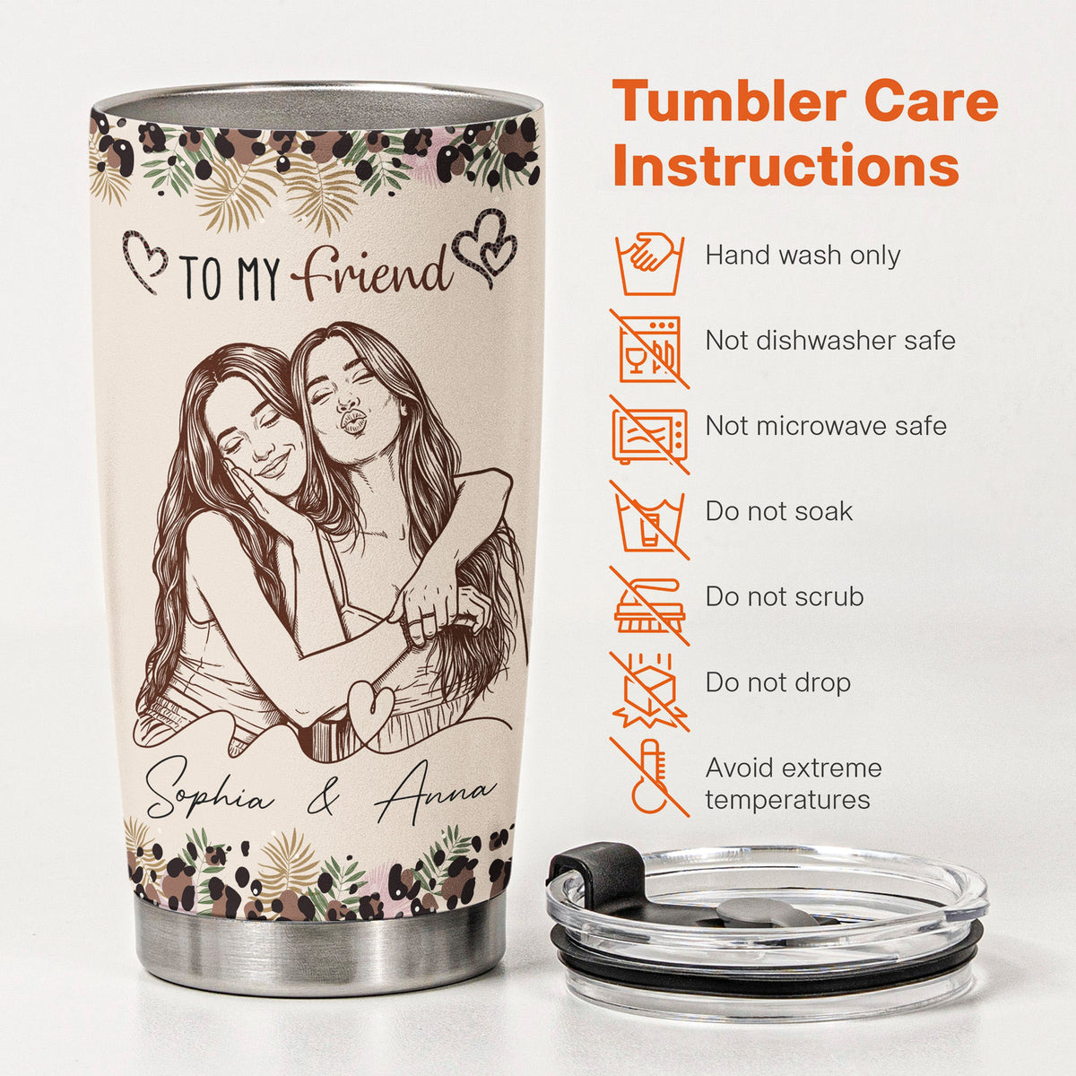 The Sister Of My Soul Friendship Thankyou Gifts - Turn Your Photo Into Art - Personalized Tumbler