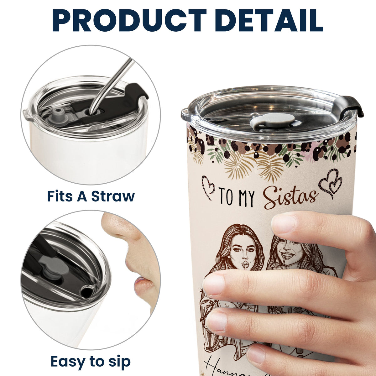 The Sister Of My Soul Friendship Thankyou Gifts - Turn Your Photo Into Art - Personalized Tumbler