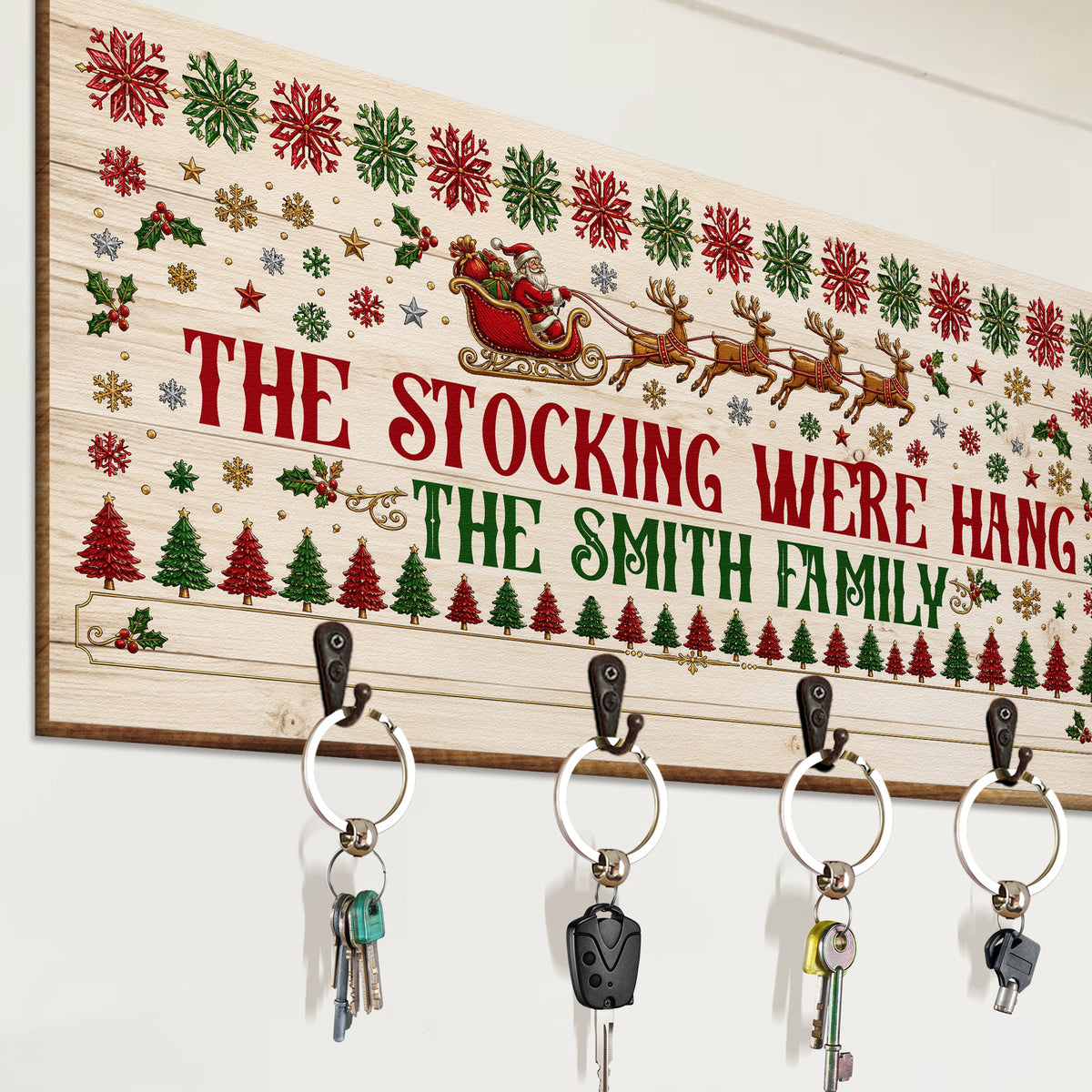 The Stockings Were Hang, Christmas Decor For Family - Personalized Stocking Holder
