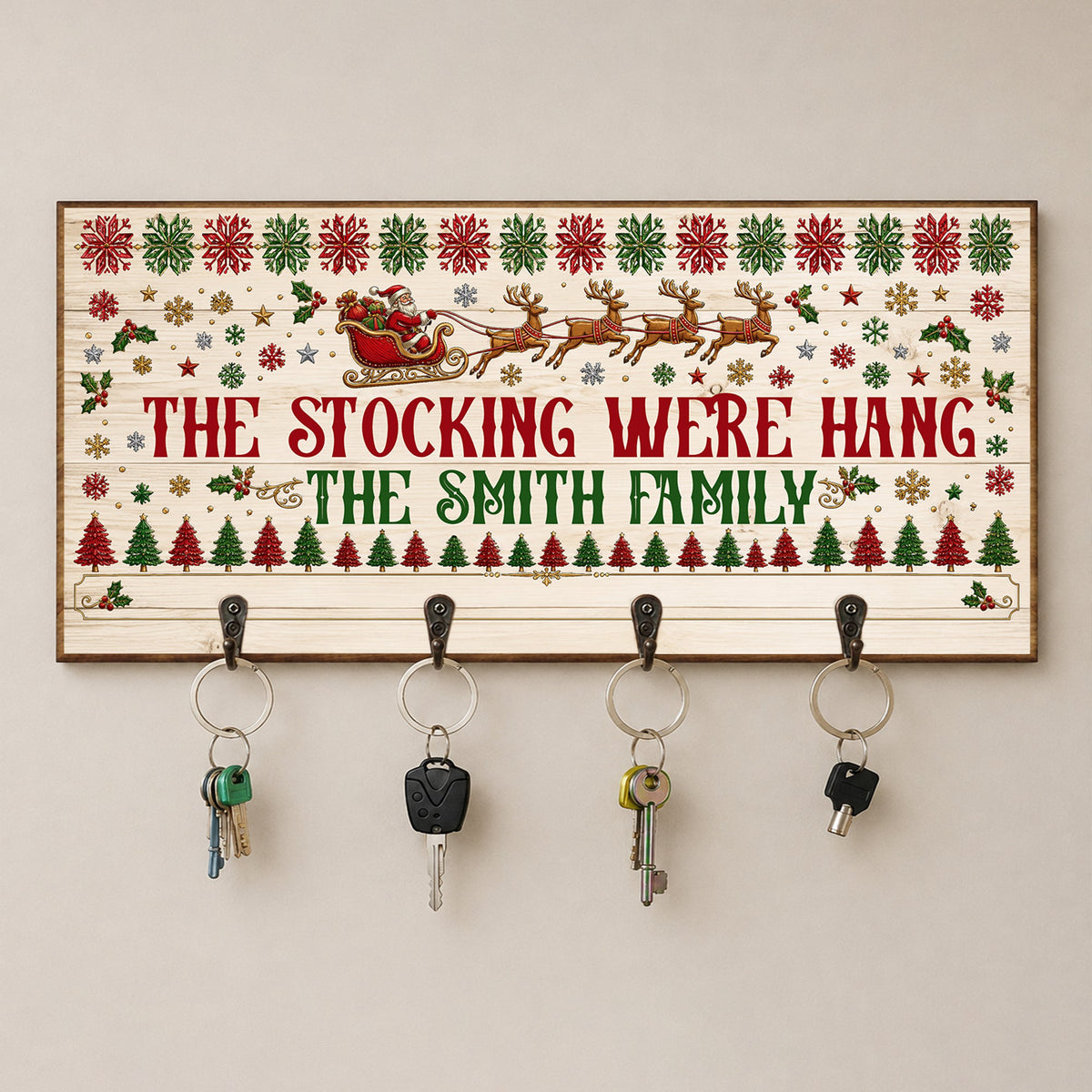 The Stockings Were Hang, Christmas Decor For Family - Personalized Stocking Holder