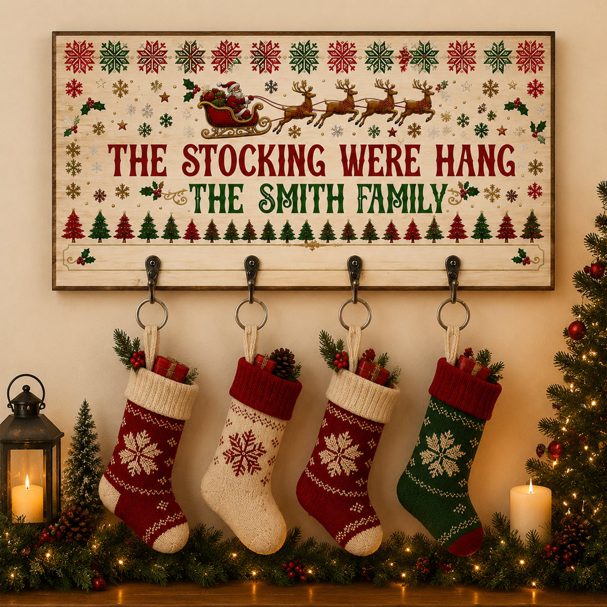 The Stockings Were Hang, Christmas Decor For Family - Personalized Stocking Holder