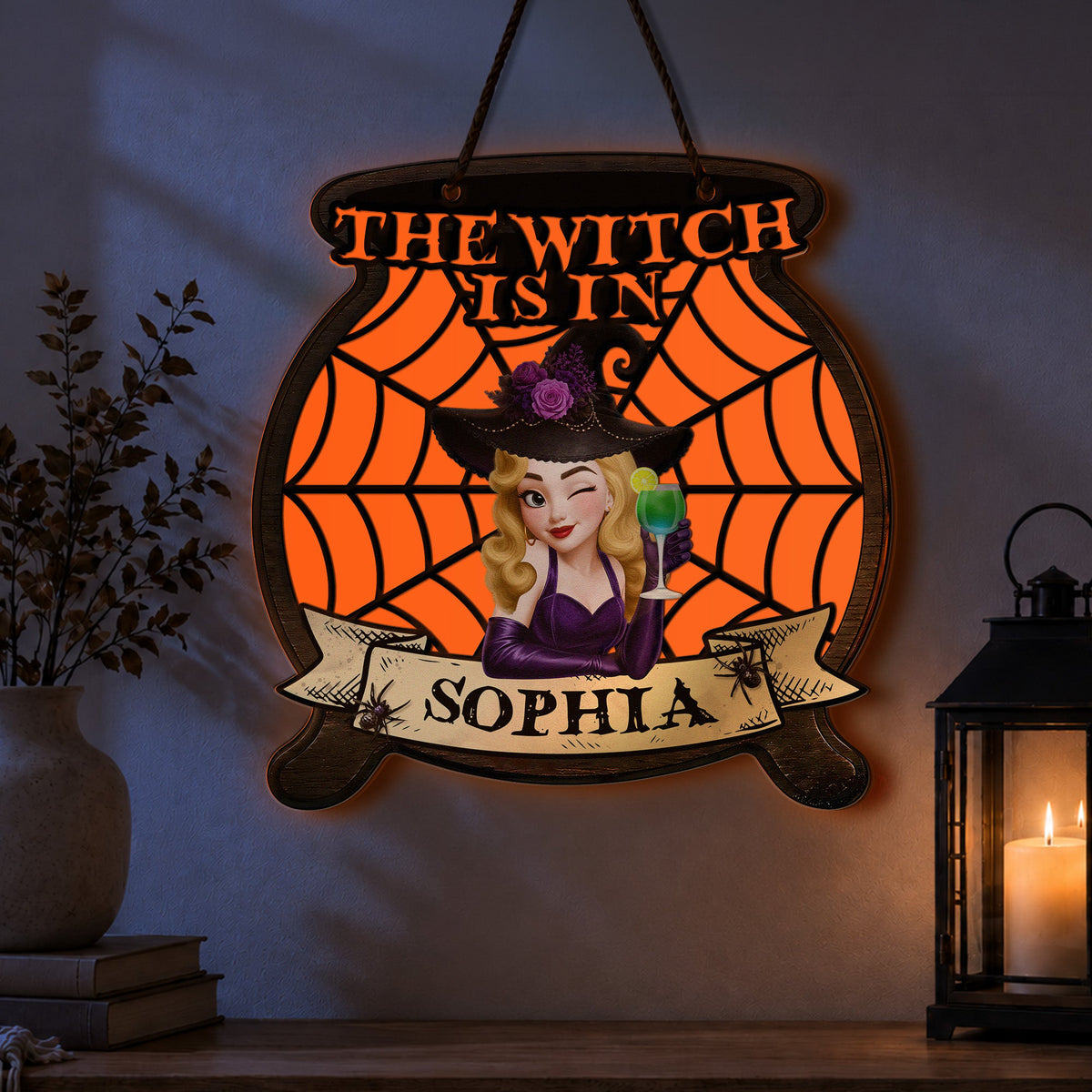 The Witch Is In - Personalized Wood Sign