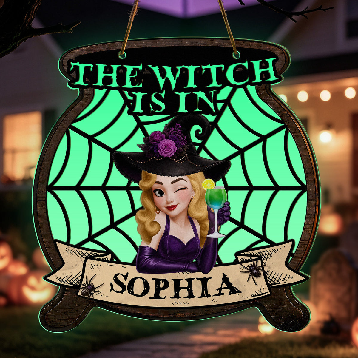 The Witch Is In - Personalized Wood Sign