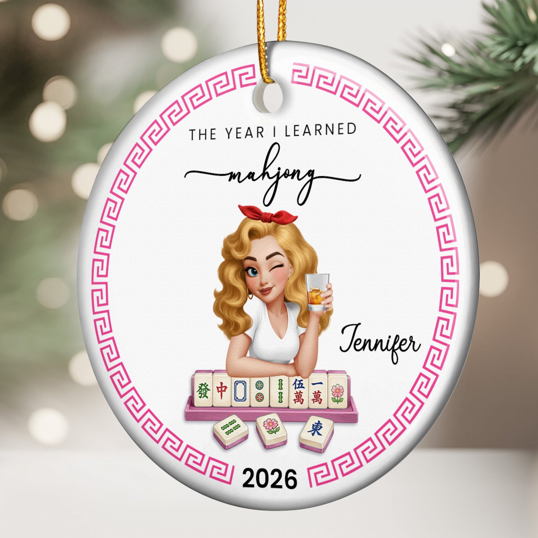 The Year I Learned Mahjong - Personalized Ornament
