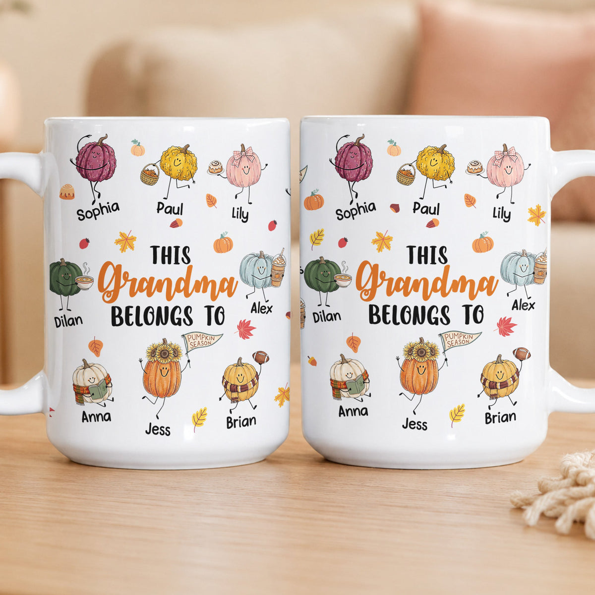 This Grandma Belongs To Autumn Vibes - Personalized Mug