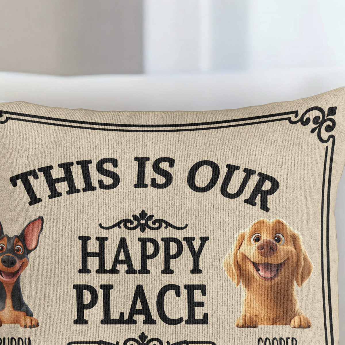 This Is My Happy Place Don't Mess It Up - Personalized Pillow Cover