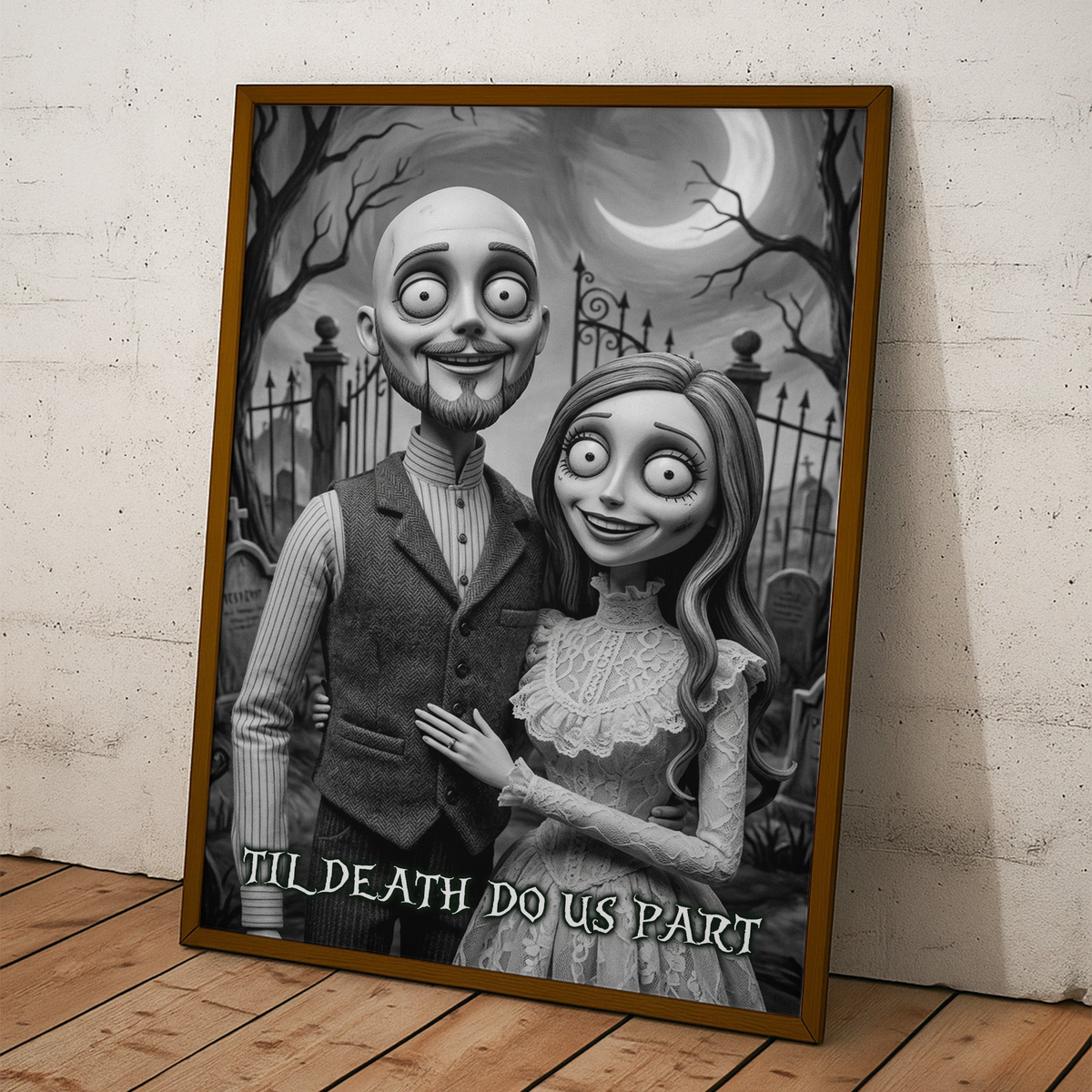 Til Death Do Us Part Gothic Portrait Spooky Halloween - Personalized Poster