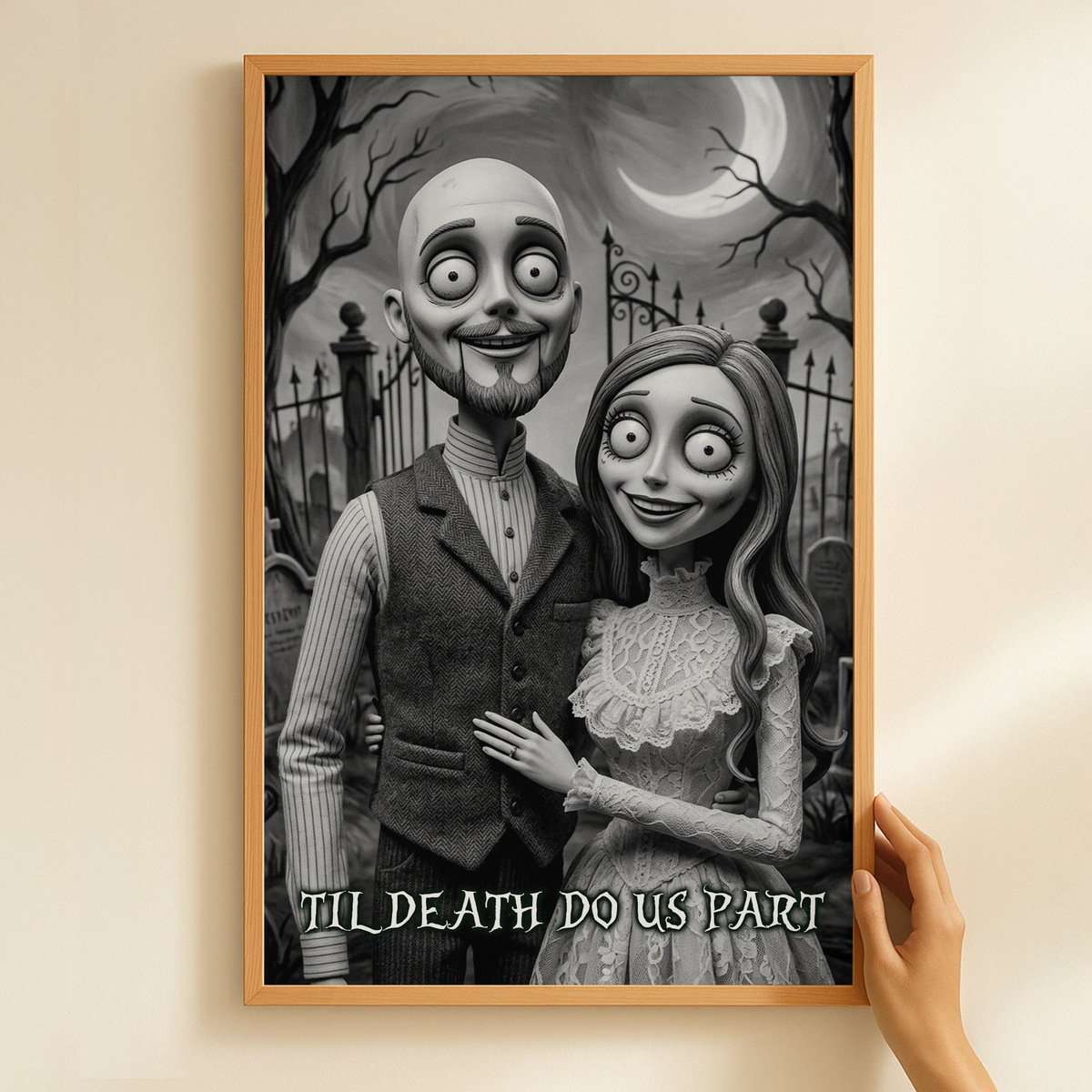 Til Death Do Us Part Gothic Portrait Spooky Halloween - Personalized Poster