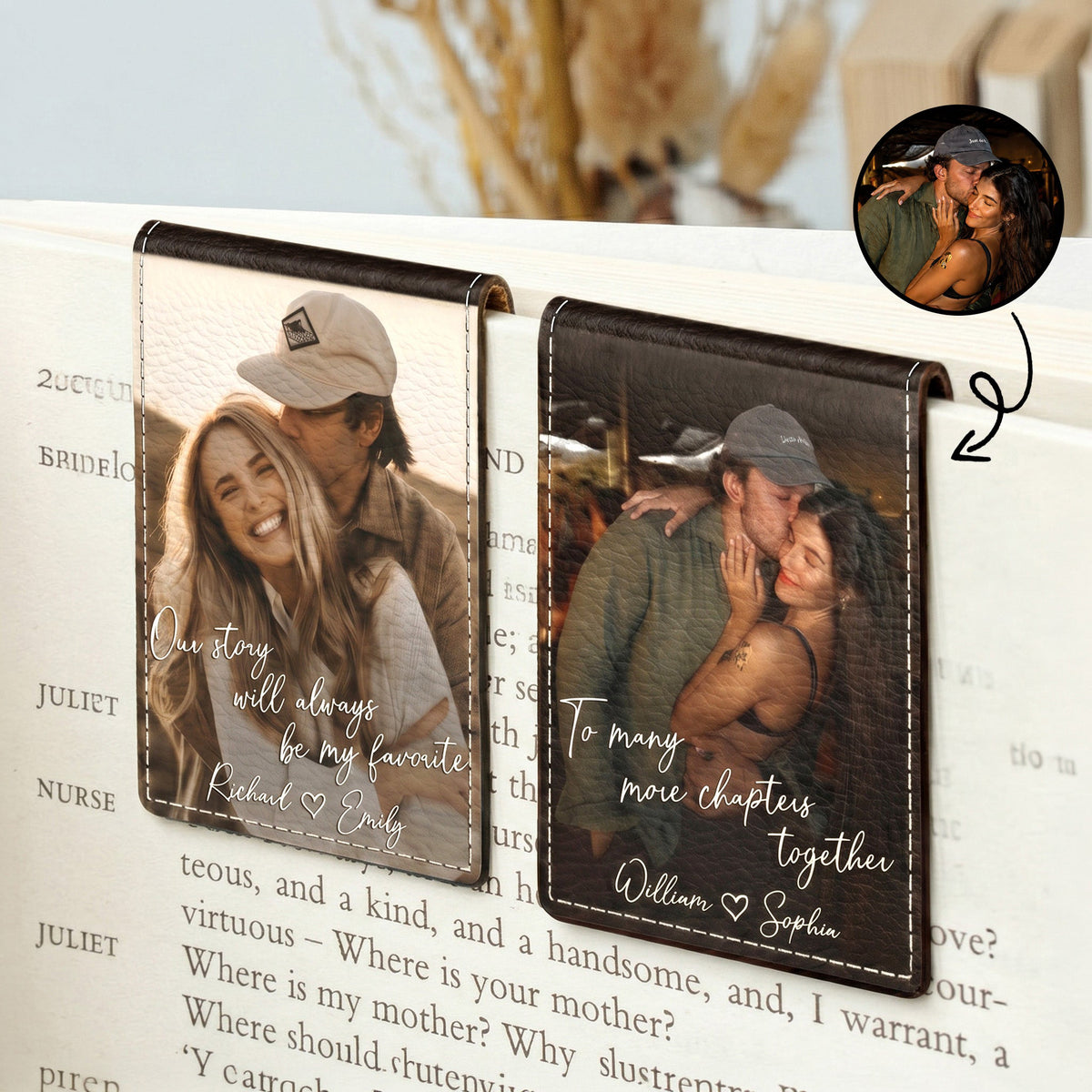To Many More Chapters Together - Custom Couples Photo Book Lovers Gifts - Personalized Bookmark
