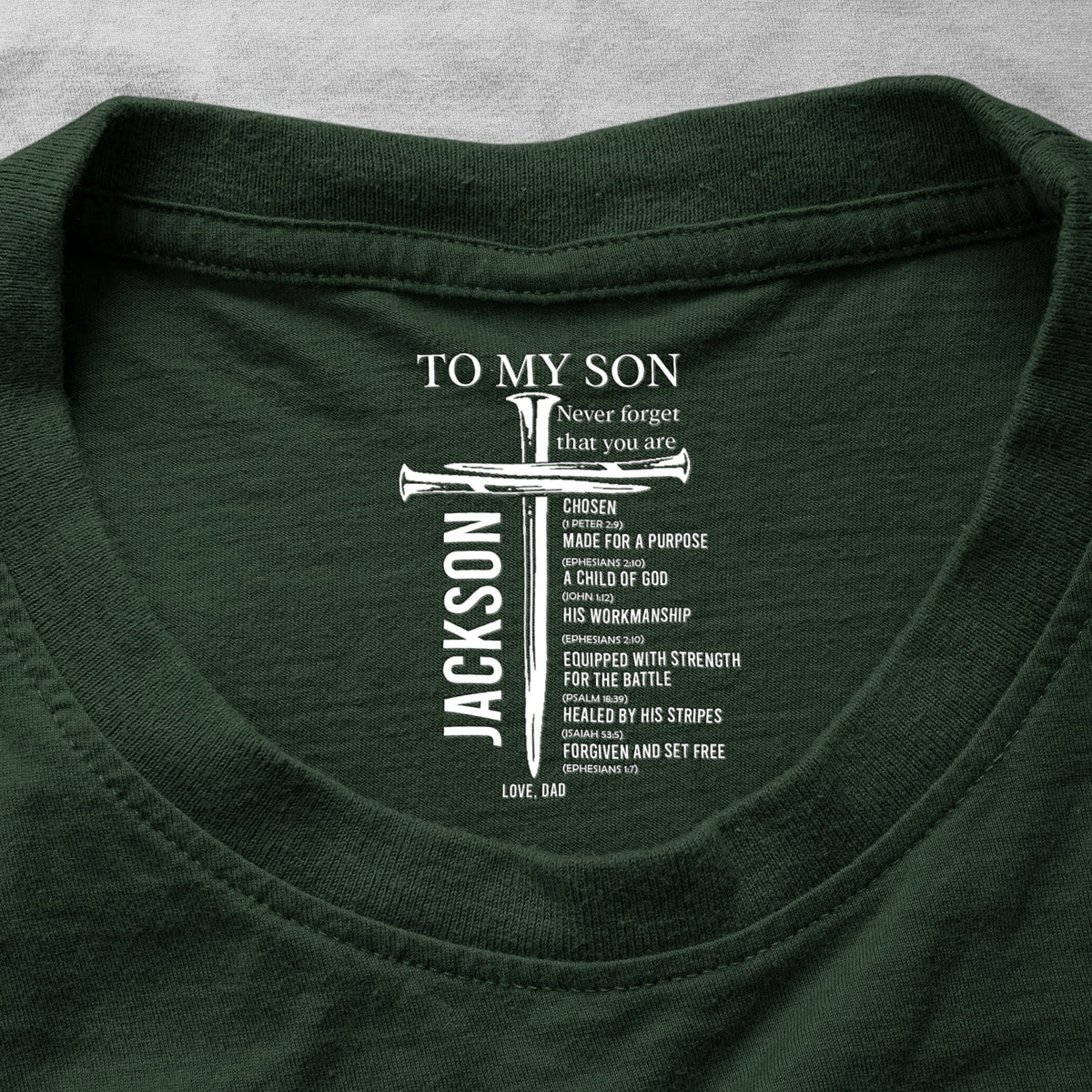 To My Son Never Forget That You Are Chosen Bible Verses Gift For Son - Personalized Shirt
