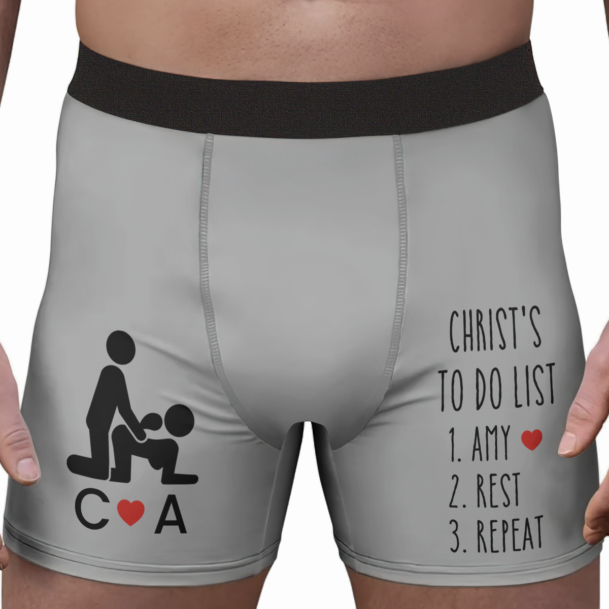 To Do List Naughty Couple Funny Gifts For Husband, Boyfriend - Personalized Men's Boxer Brief